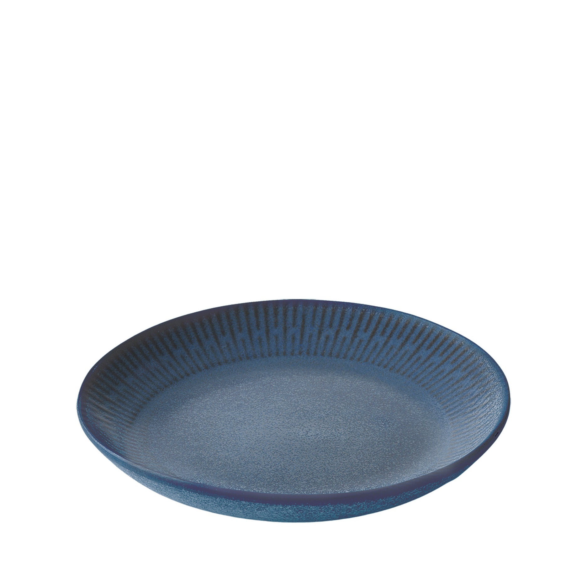 Relief suppetallerken Ø22 cm stentøj blå